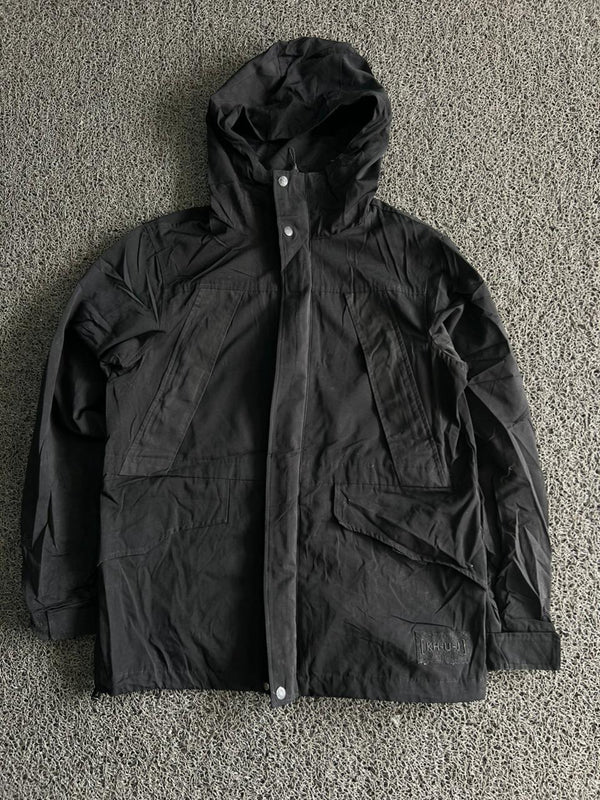 Vintage Black Hooded Utility Jacket