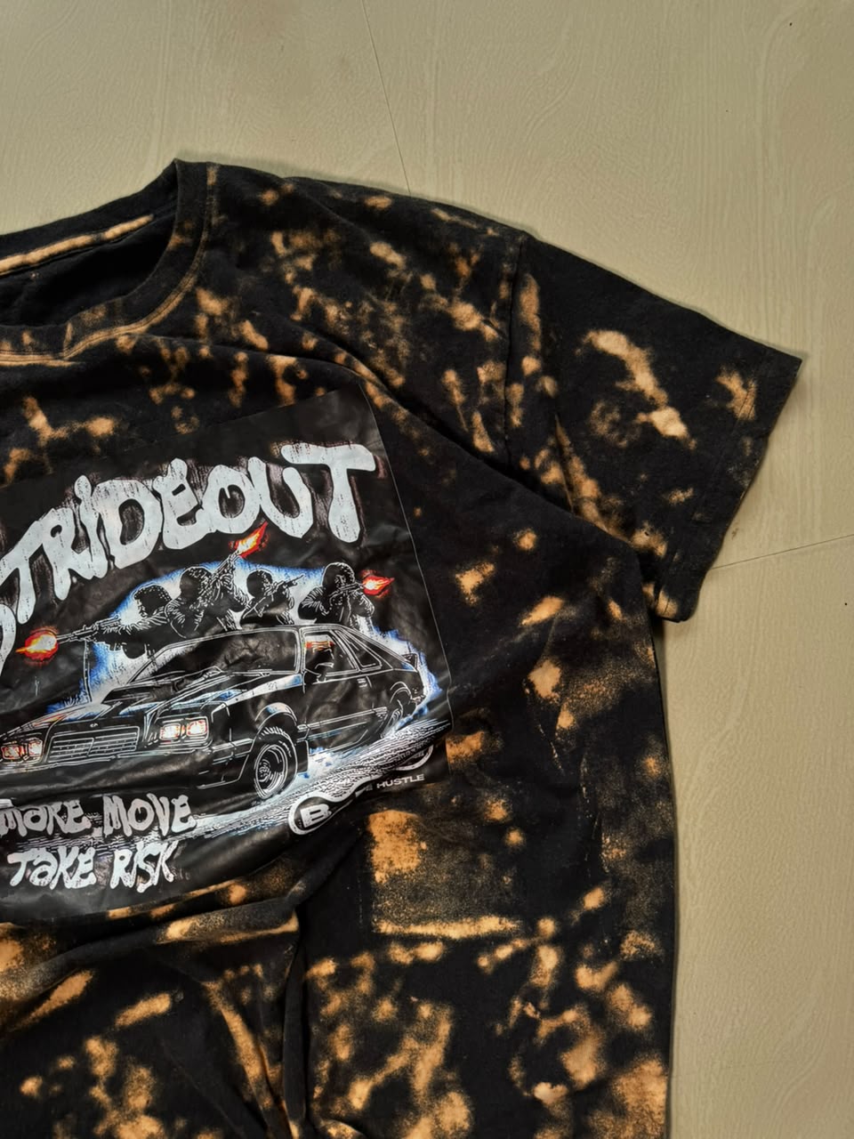 Street Driftout Acid Wash Graphic T-Shirt – Black Oversized Cotton Tee