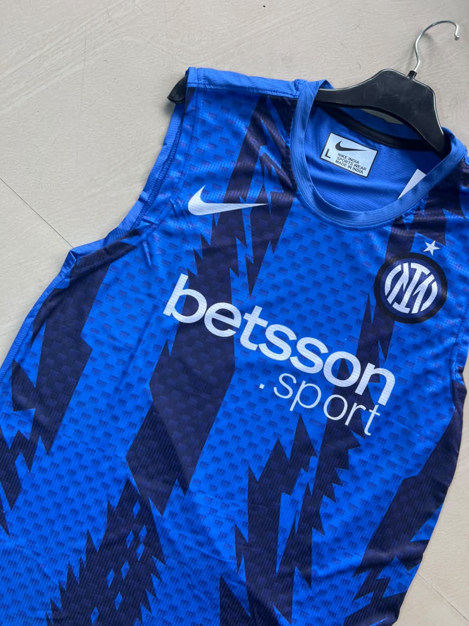 Inter Milan Blue Sleeveless Football Training Jersey