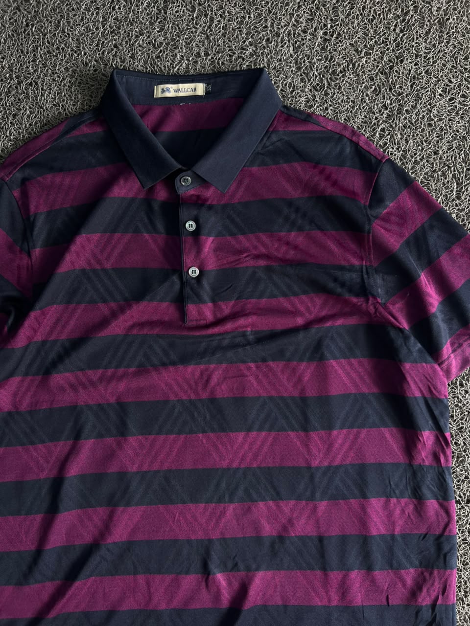 Vintage JR Wallace Striped Polo T-Shirt