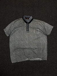 Vintage Textured Pattern Polo T-Shirt
