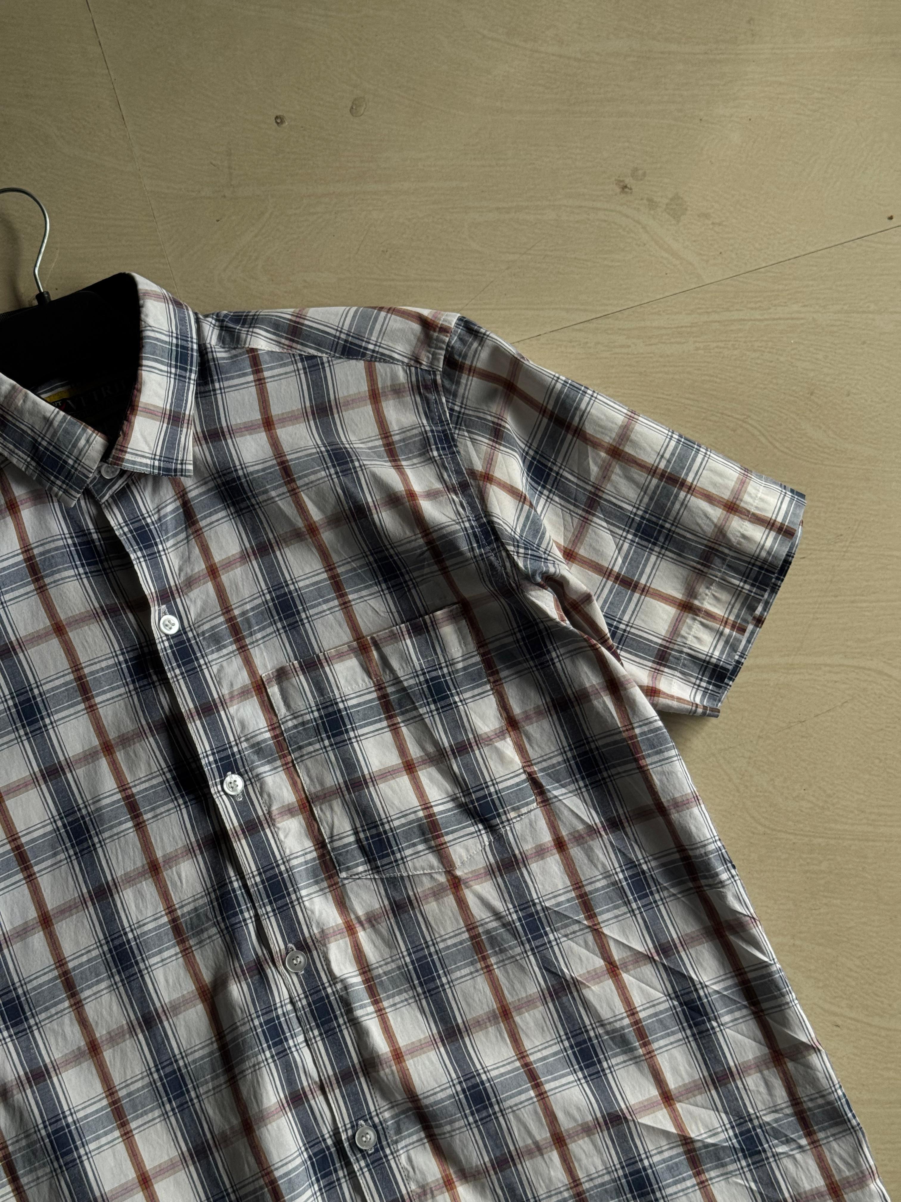 White Plaid Oversized Shirt with The Weekend Graphic Print