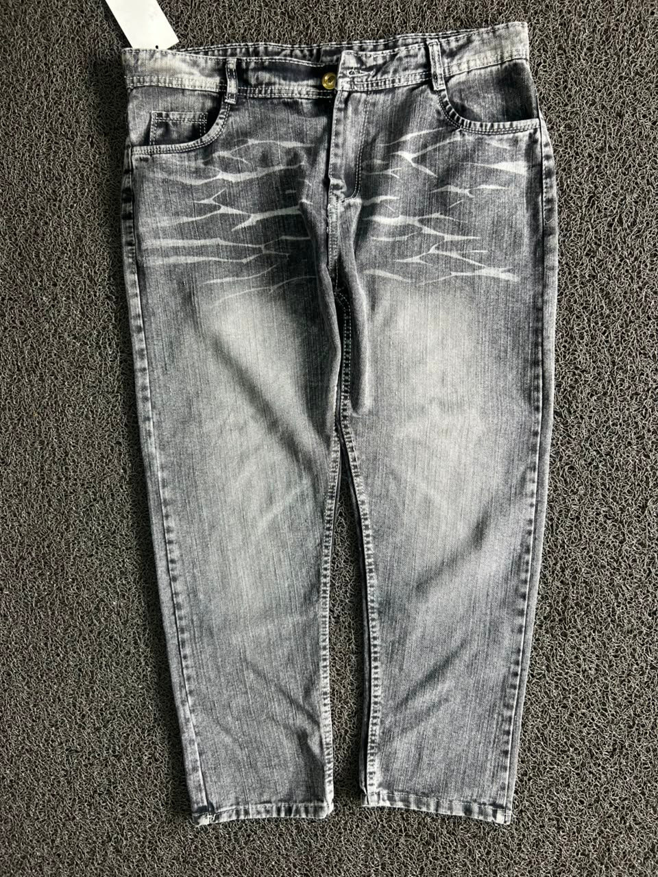 H&M Heavy Denim Washed Grey Straight Fit Jeans