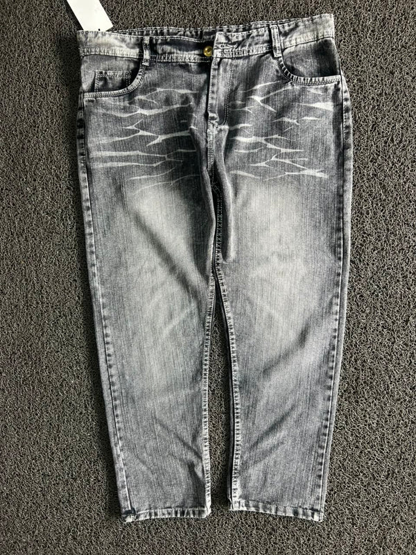 H&M Heavy Denim Washed Grey Straight Fit Jeans