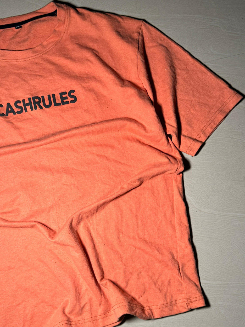 CashRules Graphic Print Coral Oversized T-Shirt