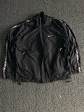 Nike Black Reflective Stripe Lightweight Windbreaker Jacket – Full Zip Sports Track Jacket