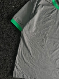 Grey & Green Contrast Trim Crew Neck T-Shirt