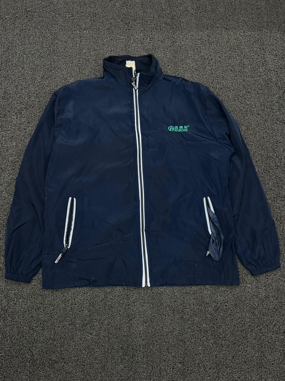 Beiaole Navy Lightweight Windbreaker Jacket – Full Zip Casual Outerwear
