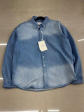 Oversized Washed Denim Button-Down Shirt