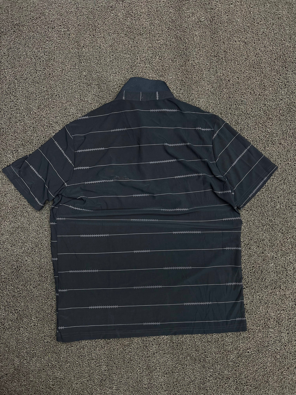 Vintage Striped Embroidered Polo T-Shirt