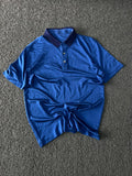 Men's Royal Blue Solid Polo T-Shirt with Contrast Navy Collar