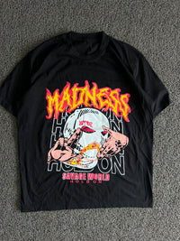 Madness Horror Graphic Oversized Black T-Shirt