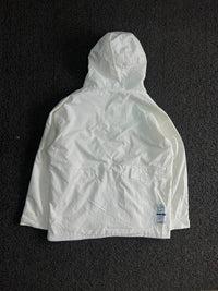 White Hooded Half-Zip Windbreaker Jacket ⚠️ Small Stains
