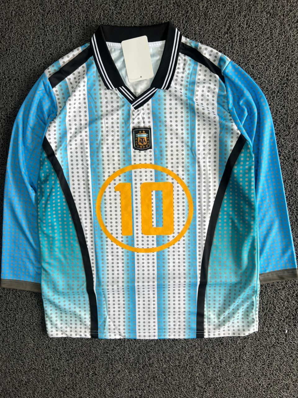 Argentina 1994 Retro Home Jersey – Messi #10 Long Sleeve Classic Football Jersey
