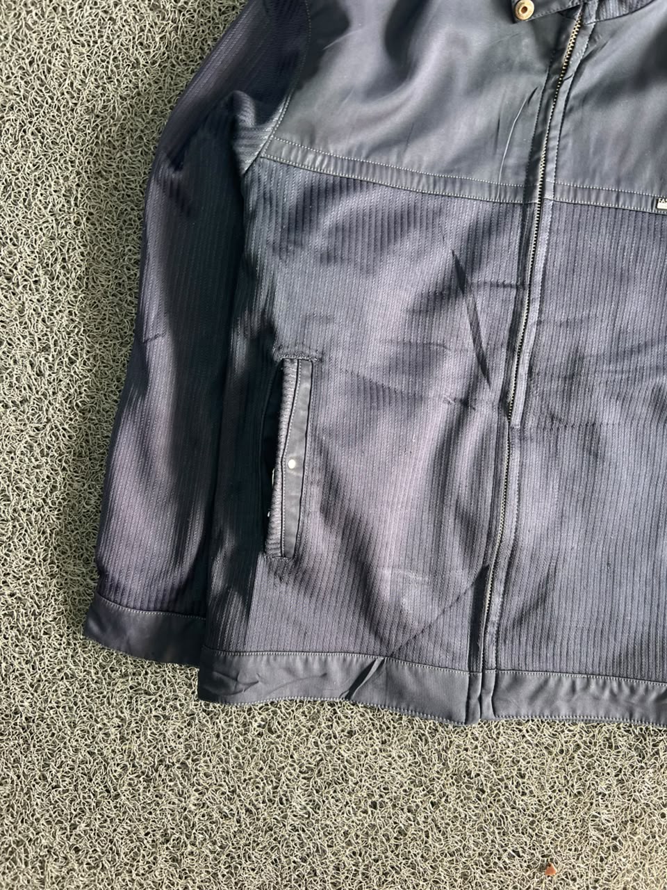 Vintage Full Zip Navy Jacket – Stand Collar