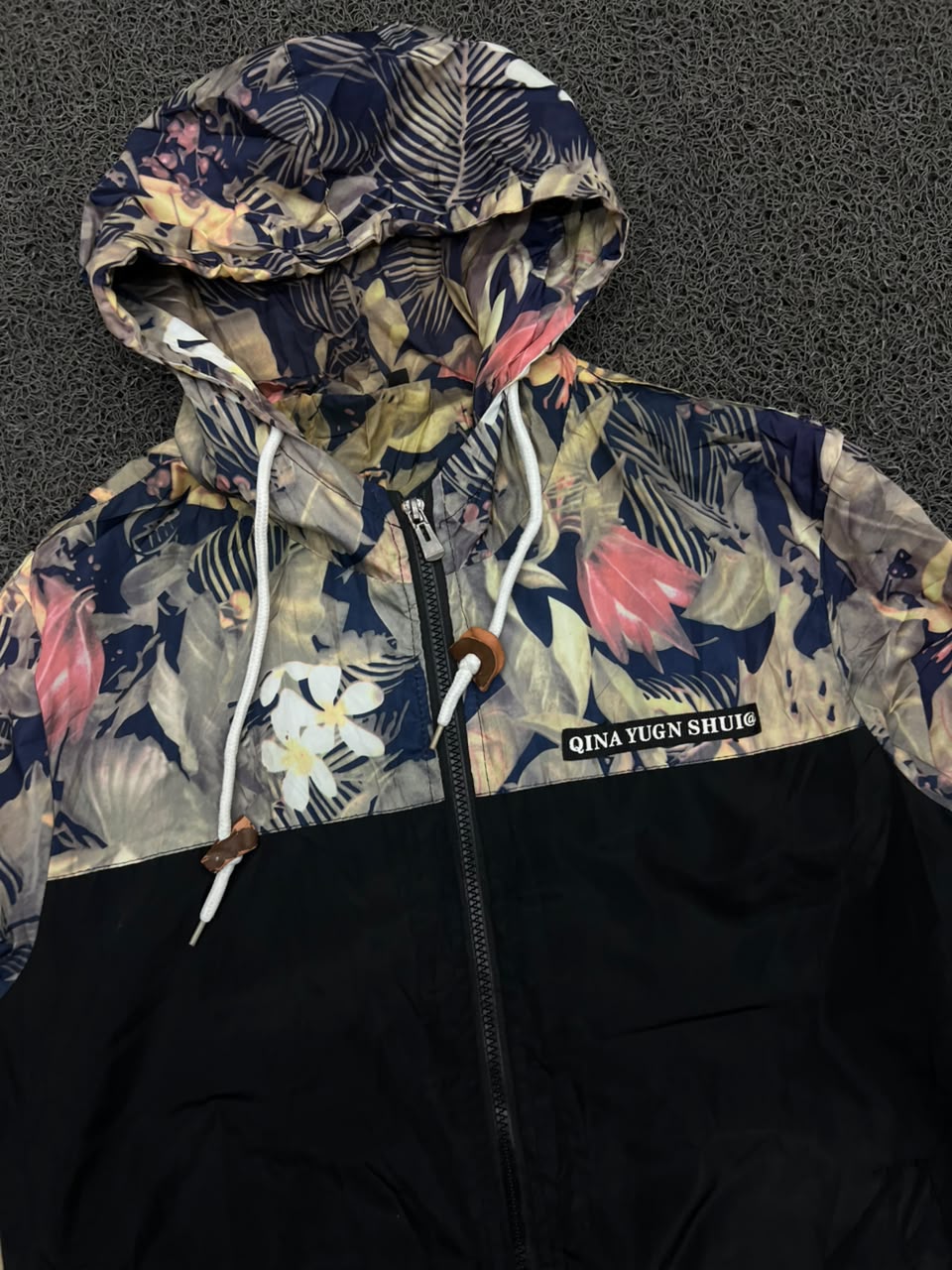 Floral Hooded Windbreaker Jacket – Lightweight Full Zip Casual Outdoor Jacket
