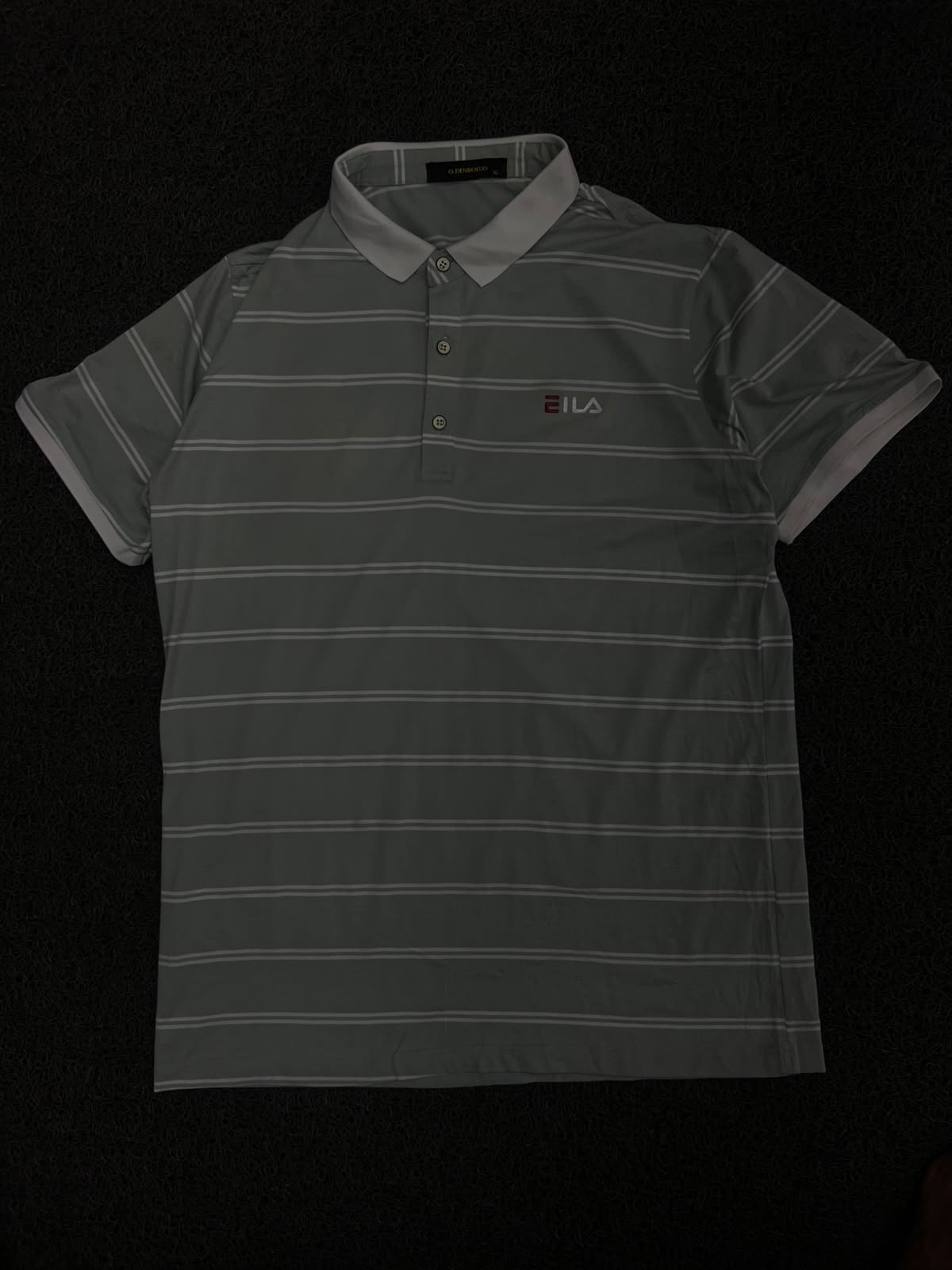 Striped Polo T-Shirt with Contrast Collar & Chest Logo – Short Sleeve