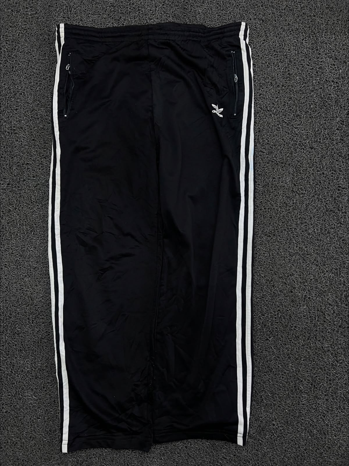 Vintage Adidas Black Side-Stripe Track Pants