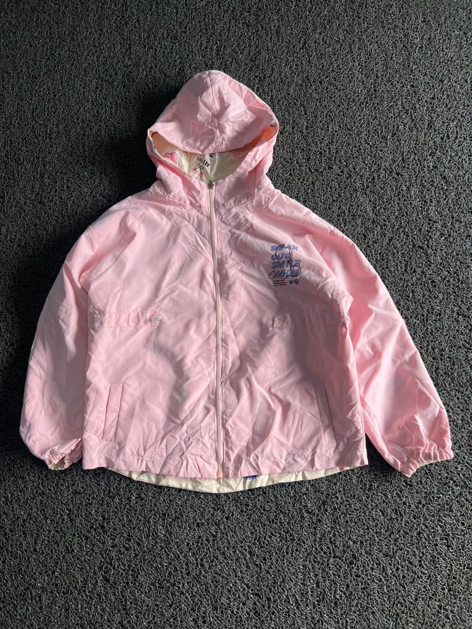 Reversible Pink Hooded Jacket | Double-Sided Printed Windbreaker