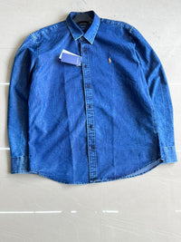 Vintage Polo Ralph Lauren Denim Button-Up Shirt – Blue Wash Long Sleeve