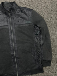 Vintage Black Hybrid Bomber Jacket Retro Outerwear