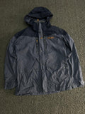 Navy & Charcoal Hooded Waterproof Outdoor Jacket – Full Zip Winter Parka