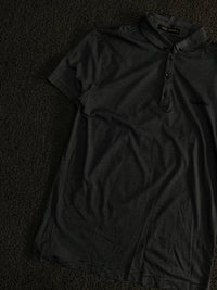 Striped Button-Down Collar Polo T-Shirt
