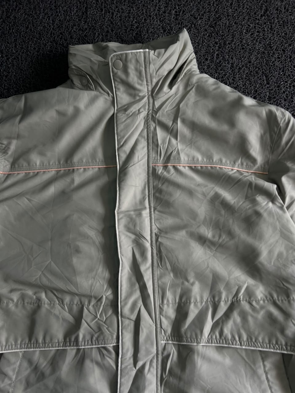 High-Neck Utility Jacket | Lightweight Full-Zip Windbreaker | Unisex Thrift Jacket