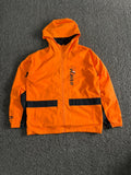Player Orange & Black Hooded Windbreaker Jacket | Lightweight Zip-Up Outdoor Jacket