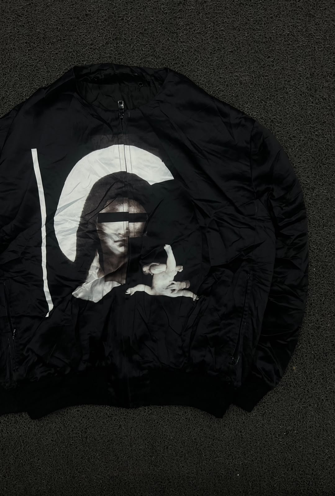 Graphic Print Bomber Jacket | Full-Zip Lightweight Casual Jacket