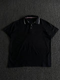 Vintage Black Polo T-Shirt with Contrast Collar | Classic Casual Fit
