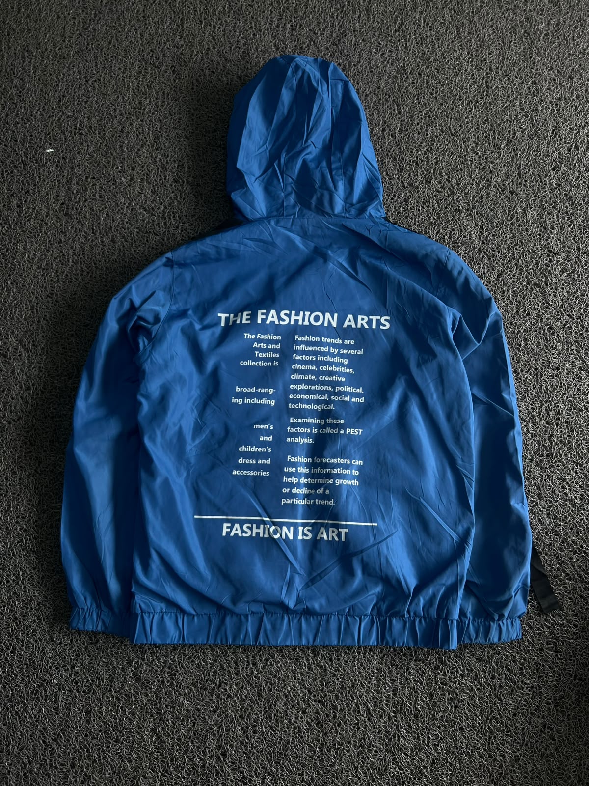 Double Side Blue and Grey Hooded Jacket – Lightweight Zip-Up Windbreaker ⚠️ Small Stains and Small Damage