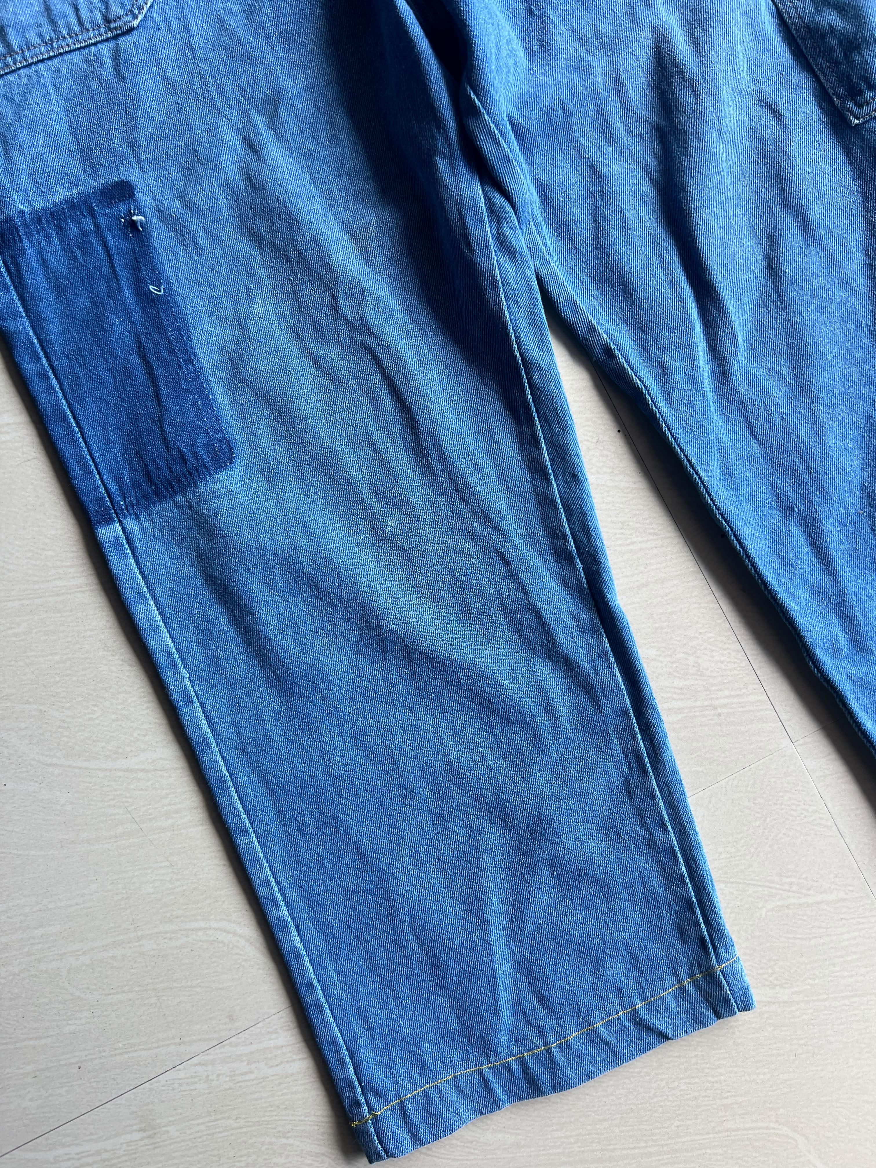 Vintage Blue Denim Carpenter Cropped Jeans