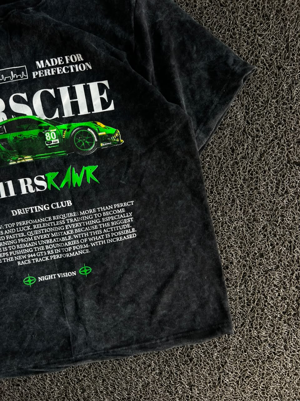 Porsche 911 RS Racing Graphic Acid Wash T-Shirt