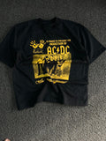 AC/DC RockWalk Induction Graphic Black Oversized Cotton T-Shirt