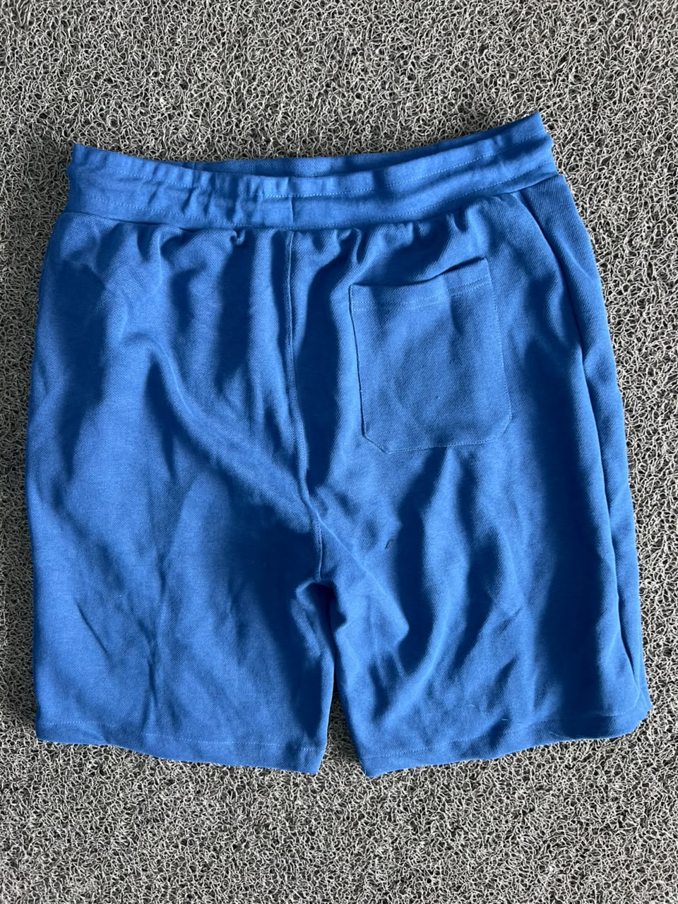 Ferre Milano Blue Drawstring Sweat Shorts – Men's Casual Cotton Lounge Shorts with White Piping