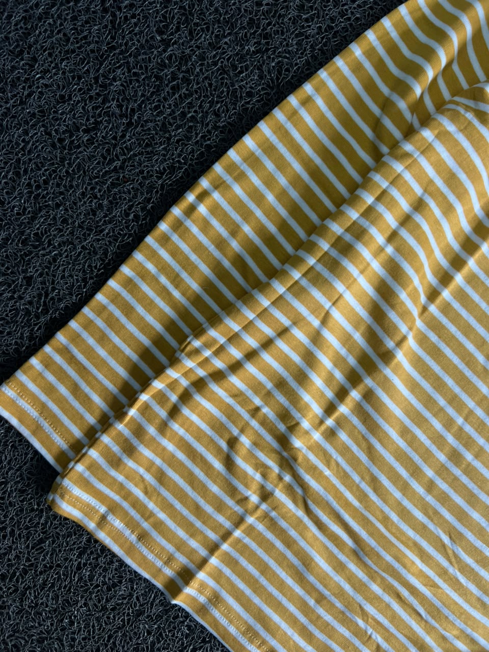 H&M Mustard Yellow & White Striped Full-Sleeve T-Shirt