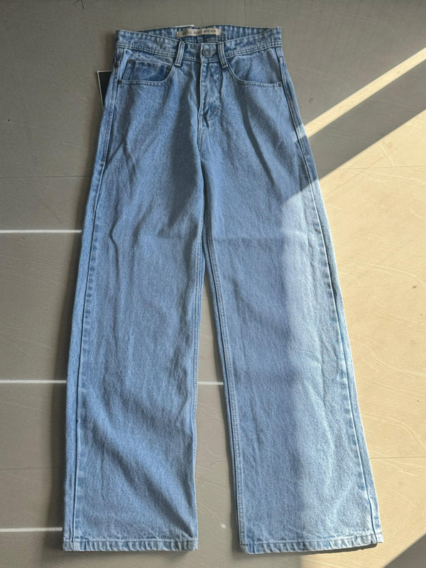 Light Blue Wide Leg Denim Jeans