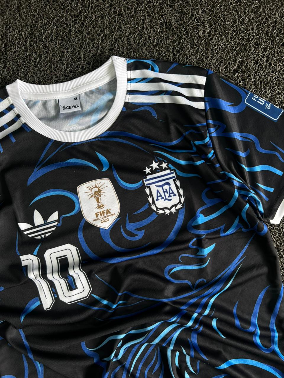 Argentina Messi #10 Black & Blue Special Edition Football Jersey