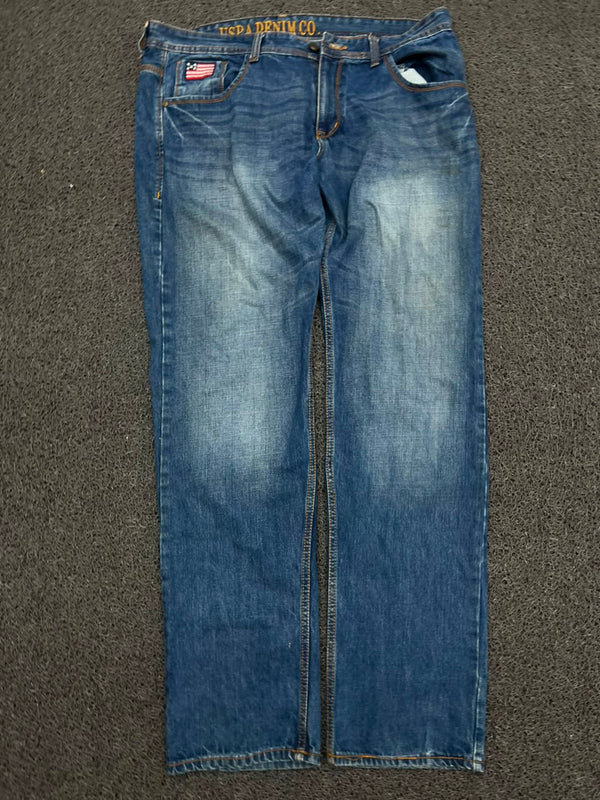 USPA Denim Co. Blue Wash Straight Fit Thrift Jeans
