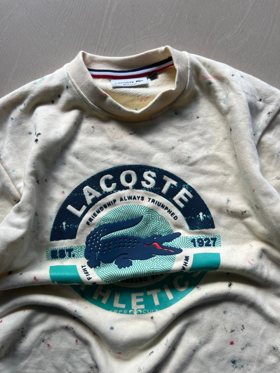 Lacoste Athletics Paint Splatter Graphic T-Shirt – Off White
