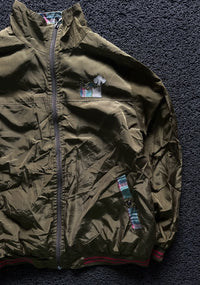 Vintage Windbreaker Jacket with Plaid Trim – Thriftwear