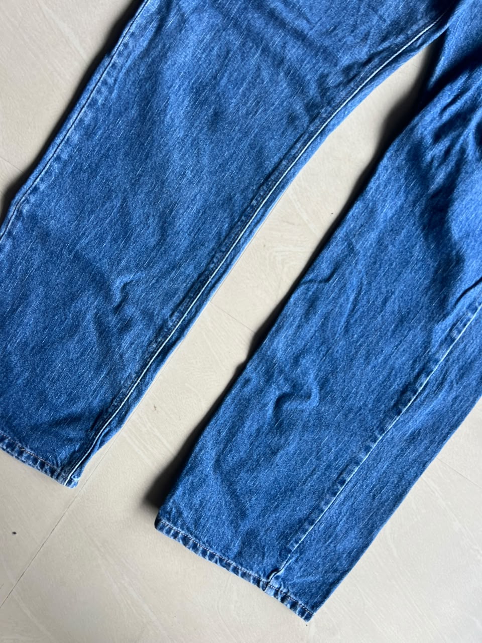 Vintage Blue Wash Straight Leg Denim Jeans