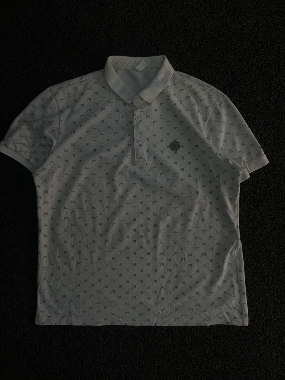 Vintage Monogram Pattern Polo T-Shirt