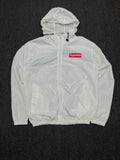 Supreme White Lightweight Hooded Windbreaker Jacket ⚠️ Small Stain