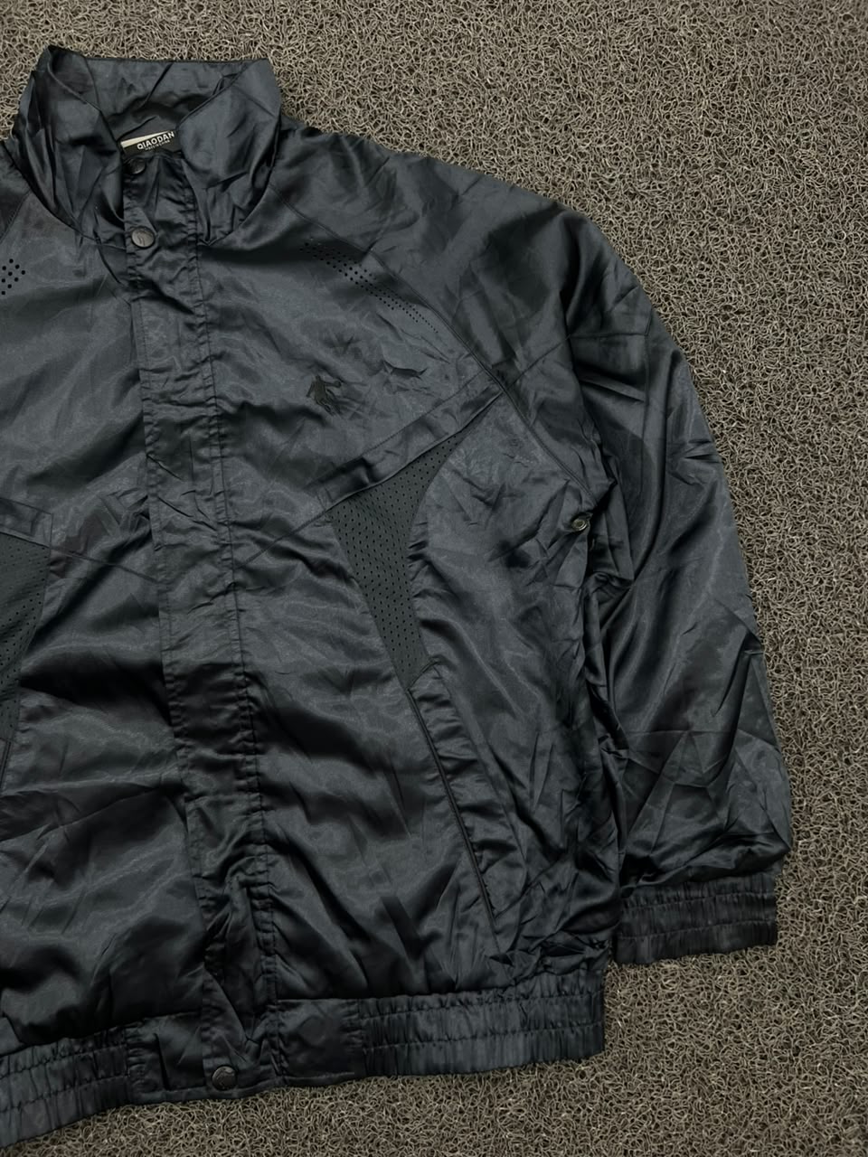 Vintage Black Lightweight Windbreaker Jacket