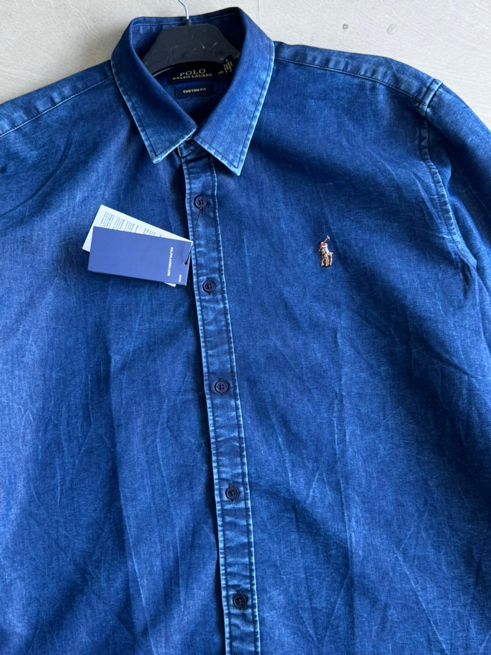 Vintage Polo Ralph Lauren Denim Button-Up Shirt – Blue Wash Long Sleeve