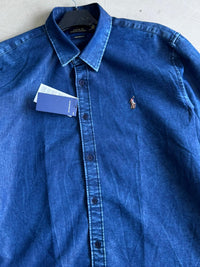 Vintage Polo Ralph Lauren Denim Button-Up Shirt – Blue Wash Long Sleeve