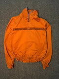 Orange High Neck Zip-Up Jacket with Frill Detail | Casual Lightweight Bomber