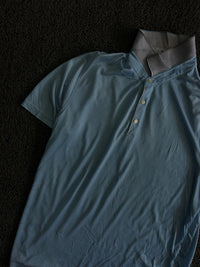 Vintage Micro-Check Polo T-Shirt with Contrast Layered Collar